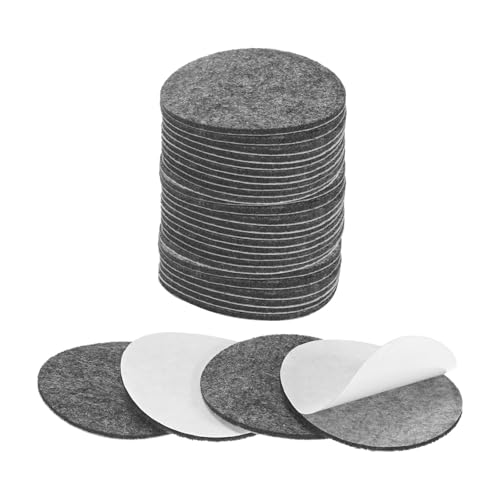 M METERXITY 30-Pack Lamp Base Felt, 2.5 Inch Dia. 2mm Thick Self Adhesive Round Fabric Felt Pads for Lamp/Furniture/DIY, Non-Slip Fiber Backed Patch Circles with Adhesive Backing [Grey] - color: Grey, size: 2.5" Dia