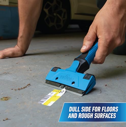 Unger Professional Connect and Clean 4" All-Purpose Scraper, Window, Glass, and Floor Scraping Tool Supplies, Adhesive Removal, Gum, Stickers, Paint Removal, Dual-Sided Blade - size: 4", style: All-Purpose Window Scraper