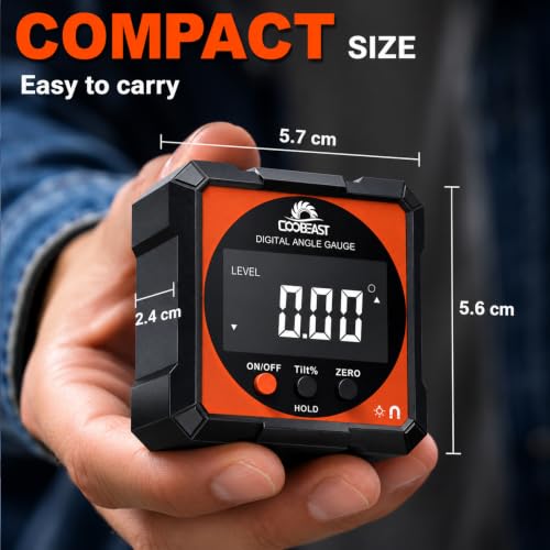 Digital Angle Finder Magnetic Base Compact Digital Level Protractor Black - color: Black