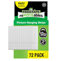 FrogTape reMOVEables Medium Picture Hanging Strips, 72 Pairs- 12lbs per 4 Pairs, Damage-Free Removeable Adhesive Wall Strips Picture Hangers for Mounting Frames, Canvas, Home Décor White (144 Pieces) - size: 72 Pairs, style: Medium