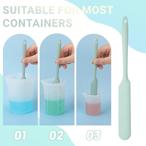Gartful 6PCS Silicone Spatula Sticks, Non-Stick Epoxy Resin Mixing Sticks Scraper Tools, Reusable Stirring Rods for Resin, Paint, Waxing, Liquid, Arts Crafts Supplies, Facial Mask, Light Green - color: Light Green, size: Large