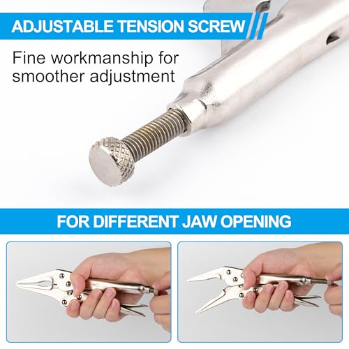 URASISTO 9-Inch Long Nose Locking Pliers, Premium Cr-V Construction, Long Nose Pliers with Wire Cutter for Easy Access to Hard to Reach Areas