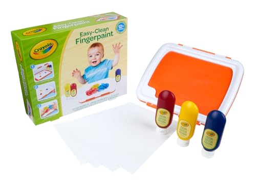 Crayola Mess Free Finger Painting Station – Washable Finger Paint for Toddlers, Spring Arts & Crafts Set, Sensory Activity, Travel Toy, Ages 1+ - size: 1 Count (Pack of 1), style: Fingerpaints