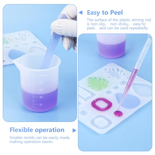 KISREL Silicone Measuring Cup for Resin, with 600ML+250ML+ 100ML Cups - size: 600ML&250ML&100ML