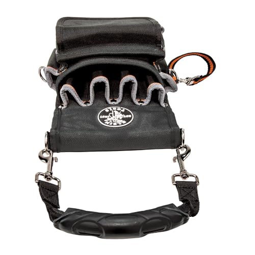 Klein Tools 5242 Tool Pouch, Tradesman Pro tool Pouch with Electrical Tape Thong, Reinforced Bottom, 9 Pockets - style: 9-Pocket Pouch