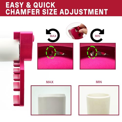 9-in-1 Inner & Outer PVC Pipe Deburring Tool Kit,Chamfers PVC Chamfer Tool - color: Red Plus