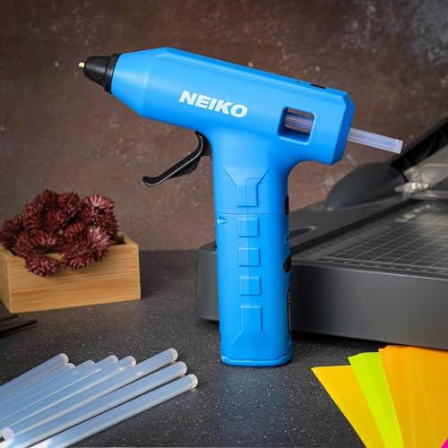 NEIKO 10582A Cordless Glue Gun, 20W Rechargeable Hot Glue Gun, 20 Glue Sticks Included, Wireless Anti Drip Nozzle Mini Glue Gun for Arts and Crafts, Mini USB Charging Port, Insulated Nozzle - style: Cordless Quick Heating Glue Gun