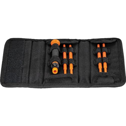 Klein Tools 32584INSR Precision 8-in-1 Screwdriver Set with Case, 1000V Rated Insulated Set with Phillips, Slotted and Tamperproof TORX Bits - style: 8-in-1 Precision