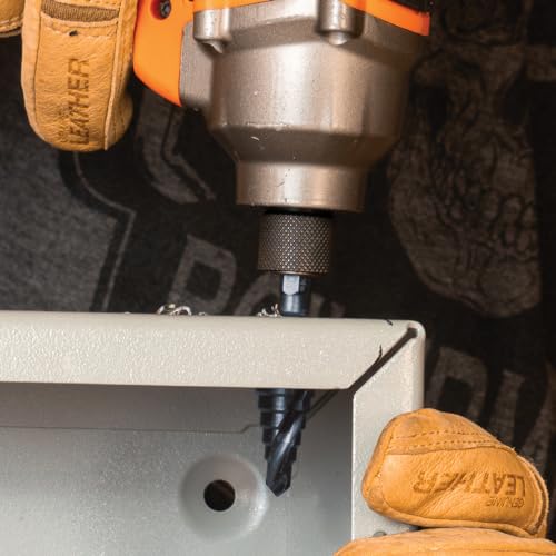 Klein Tools QRST03 Step Drill Bit, Quick Release Spiral Double-Fluted, 1/4 to 3/4-Inch, Hex Shank, Cut Steel, Wood, Plastic, Aluminum - size: 1/4 to 3/4-Inch, style: Quick Release