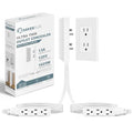 SakerPlus Outlet Concealer Power Strip-Outlet Cover Extender with 3AC Outlets-5ft Flat Plug Extension Cord,Universal Size,1625W for Kitchen, Home and Office,Child & Pet Safe(Dual 5 Foot) - style: dual 5ft (AC ports)