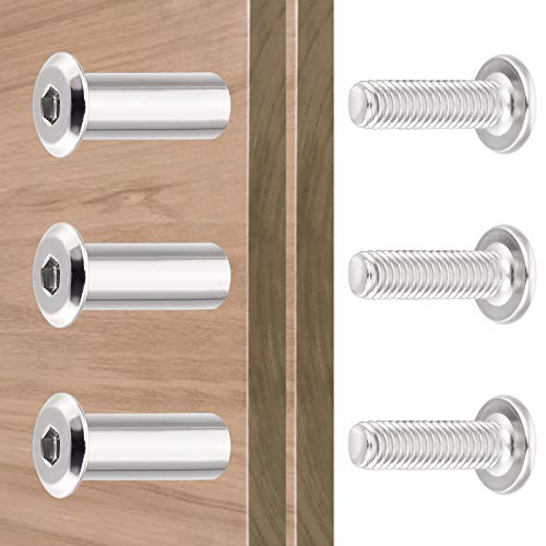 40 Sets Silver Furniture Connector Bolts M6x20mm Binding Screws for Wood - color: M6x20mm-D