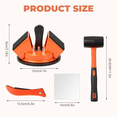 45-Degree Floor Gap Repair Tool kit, Equipped with a Hammer, 5 Patches, and 1 Cleaning Knife (8-piece Set), Suitable for Laminate Flooring and PVC Flooring.