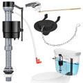 Universal Toilet Flusher Replacement Kit, Water-Saving & Height Adjustable Fill Valve, 2-Inch Flapper, Toilet Handle Lever, Quiet & Anti-Siphon Toilet Repair Kit Inside Tank (Black, 1-Pack) - color: Black