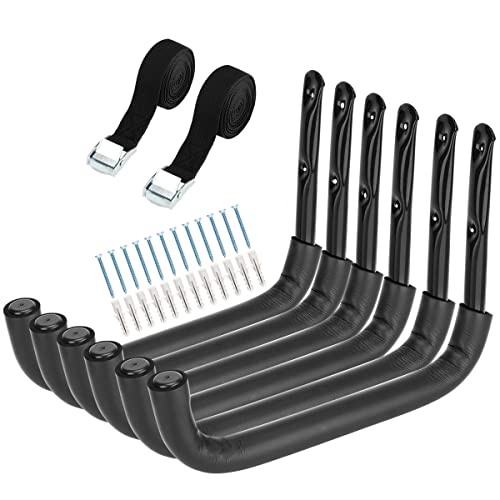 6 Pack Garage Storage Hooks Heavy Duty, 12.7Inch Wall Mount Storage Utility Hanger - size: 9.2inch x 12.7inch