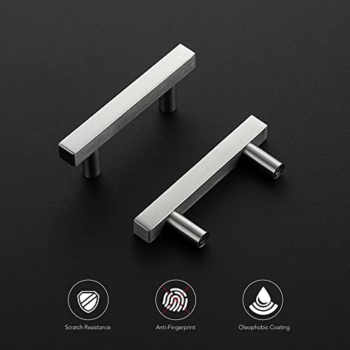 Ravinte Square Cabinet Handles, 15 Pack, 2.5" Hole Centers, Brushed Nickel - color: Brushed Nickel, size: 2.5 inch hole center