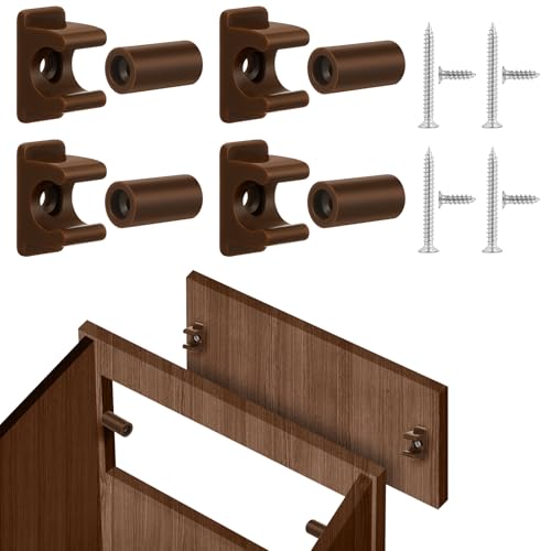 Juexica 4 Pairs False Cabinet Front Clip False Drawer Clips, Brown - color: Brown