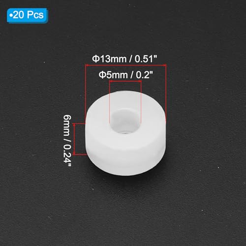 PATIKIL Silicone Rubber Flat Washer, 20 Pcs 0.51" OD x 0.2" ID x 0.24" Thickness Sealing O Ring Water Hose Gasket Assortment Kit Heat Resistant Washer for Plumbing Valve Machinery, White - size: 0.51" OD x 0.2" ID x 0.24" T