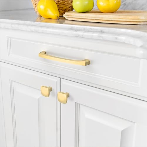 Amerdeco 10 Pack Brushed Gold Cabinet Pulls 6 Inch(152MM) Hole Centers Kitchen Cabinet Handles Hardware Kitchen Handles for Cupboard Handle ZH0032 - color: Brushed Gold, size: 6"/152MM Hole Center