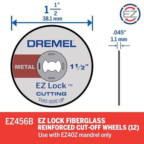 Dremel EZ456B 1-1/2" EZ Lock Rotary Tool Cutting Wheels - 12 Pieces