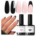 modelones French Tip Gel Nail Polish Set 2 Pcs 15ml Black and Milky Pink - color: A1-French Muse