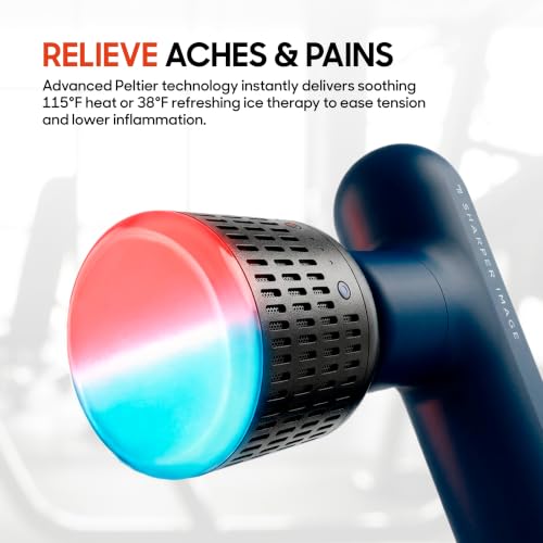 Sharper Image Powerboost Move Heat & Cold Mini Percussion Massage Gun - color: Navy - Hot + Cold