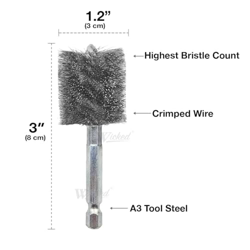 WICKED Professional ID Copper Tube Pipe Cleaner Replacement Brushes (1” (6-Pack)) - style: 1” (6-Pack)