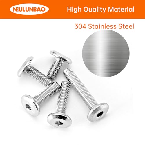 M3 x 6mm 8mm 10mm 12mm 16mm Flat Round Head Hex Socket Cap Screws Bolts, Furniture Screws, 304 Stainless Steel, Metric Fully Threaded, Allen Hex Drive, Bright Finish, Assortment Kit 250PCS - size: M3 x 6/8/10/12/16mm (250PCS)