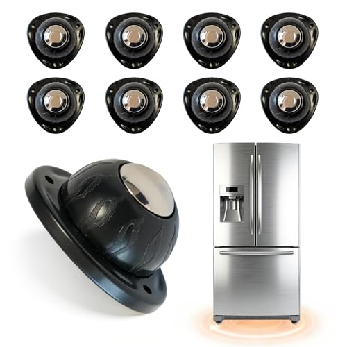 Heavy Duty Self Adhesive Furniture Casters 8 Pack Stick-On Swivel Wheels - color: Black-8