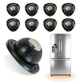 Heavy Duty Self Adhesive Furniture Casters 8 Pack Stick-On Swivel Wheels - color: Black-8