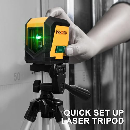 PREXISO Laser Level with Tripod, 65Ft Self Leveling Cross Line Laser Level - style: 31-1/2 inch Tripod