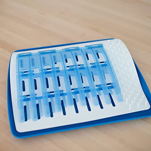 Dr. Brown's Baby Bottle Cleaning Brush with Sponge and Scrubber - Blue - 3pk and Universal Baby Bottle and Accessory Drying Rack - color: Blue Bottle Brush & Drying Rack, size: 3-Pack