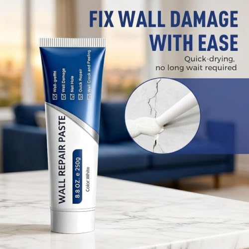 2 Pcs Efficient Drywall Repair Kit with Scraper, Quick-Drying Wall Mending Agent, Multi-Functional Patch Paste for Filling Holes and Cracks, Easy Drywall Repair for Nail Holes and Wall Damage