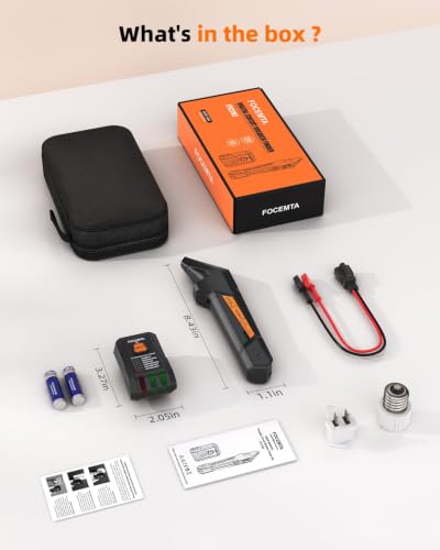 Circuit Breaker Finder and GFCI Outlet Tester - Digital Receiver with Color Screen & NCV Detection for Home Electrical Safety Including Carrying Case and Adapters 90-135V AC Circuits - FTCT02