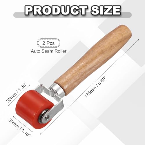 HARFINGTON 2pcs Car Seam Roller Automotive Audio Sound Deadening Roller - color: Red, size: 30mm/1.2"