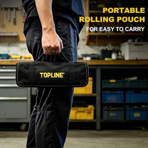 TOPLINE 8-Piece Pliers and Wrench Set with Rolling Pouch