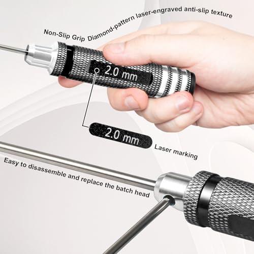 Hex Driver Set 1.5/2.0/2.5/3.0mm, RC Screwdriver Kit - color: Black-2