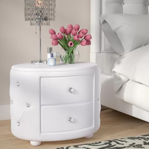 Michanco 2 Inch Bun Feet White DIY Round Wood Furniture Legs Set of 4 Replacement Legs for Couch Sofa Ottoman - color: 2 Inch White