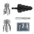 PVC Pipe Threader Kit, Threading Tool, PVC Plumbing Tools,Pipe Tapping Tool - size: 1/2+3/4+Step Drill Bit
