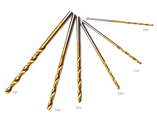 60Pcs Micro Drill Bits Set 1/8 1/16 3/64 5/64 3/32 7/64 Jobber Length Twist Drill Bit Set for Steel Wood Plastic Aluminum Alloy