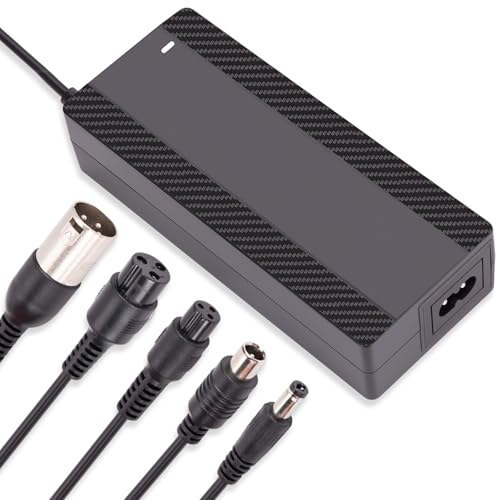 54.6V 1.6A Electric Scooter Charger for 48V Lithium Battery, 5-in-1 Plug Smart Ebike Charger Compatible with Jetson, Gotrax, Razor,Segway, Swagtron, Hiboy, Lectric XP and More