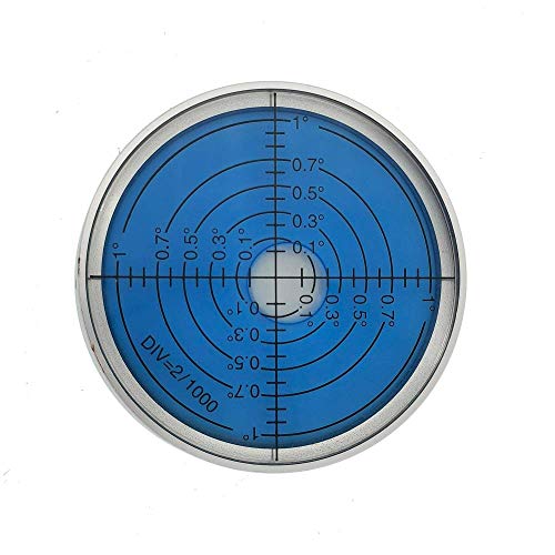 Aluminum alloy high precision horizontal bubble universal high precision small level bubble level meter circular bubble correction Convenient and quick (Silver-blue - with magnetic-luminous) - color: Silver-blue - With Magnetic-luminous