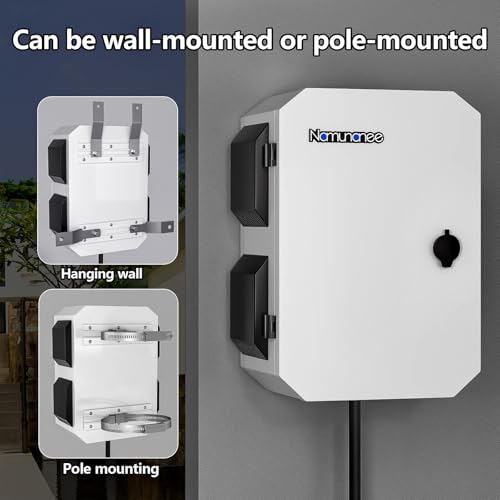Outdoor Electrical Box with Thermostat and Fan, Cold-Rolled Steel Plate, Aluminum Alloy Back Beam, One-Piece Ventilation Design, IP65 Waterproof, Wall/Pole Mounted. (17.7" x 13.8" x 7.9") - size: 17.7" x 13.8" x 7.9"
