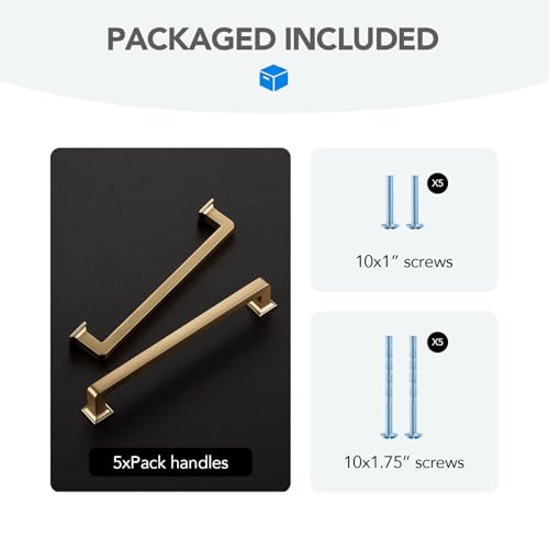 HOME EDIT Champagne Bronze Cabinet Handles Zinc Pulls 6-1/4 Inch 5 Pack - color: Champagne Bronze, size: 6-1/4 inches Hole Center