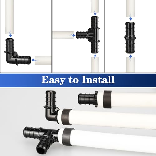 90pcs 1/2" Poly PPSU Barb Crimp PEX Fitting Combo, No Lead - size: 1/2" Combo, 90pcs