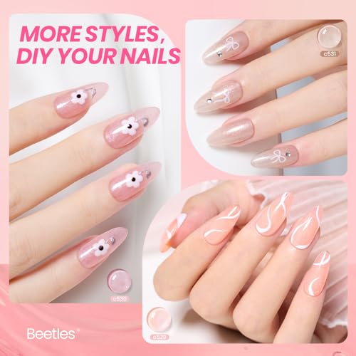 Beetles Jelly Gel Nail Polish Set, 6 Colors Shimmer Gel Polish Kit - color: 0-0-1-Lady with Dreams