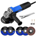 AVID POWER Angle Grinder, 7.5-Amp 4-1/2 inch Electric Grinder Power Tools with Grinding Wheels, Cutting Wheels, Flap Disc and Auxiliary Handle for Cutting, Grinding, Polishing and Rust Removal - Blue - color: Blue