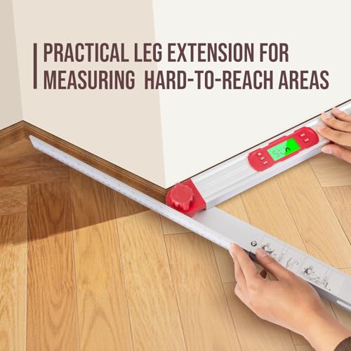 16-Inch Digital Angle Finder with MTR & COM, ±0.2° Accuracy for Woodworking & DIY