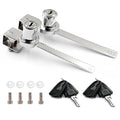 XIEHE 318 Sliding Window Locks, Closet Locks for Sliding Glass Doors with 2 Keys, Display Cabinet Showcase Lock with Chrome Finish, No Drill Burglar Bars for Sliding Doors (2 Pack, Keyed Different) - size: 2pack, Keyed Different