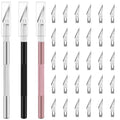 JETMORE Exacto Knife, Craft Knife with 30#11 Blades for Art and Modeling - color: Black-silver-pink-33pcs