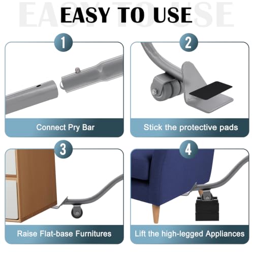 29" Lengthening Furniture Lifter Tool, Appliance Metal Lifter for Furniture - size: Grey-29 IN